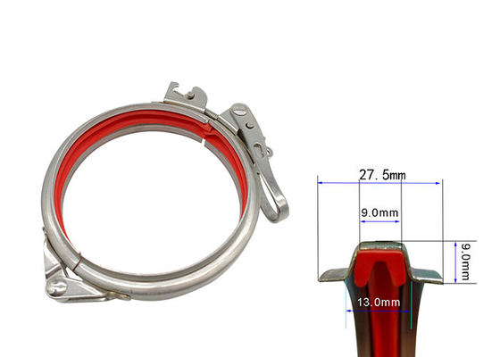 αγωγός cOem 1.0mm γρήγορος σφιγκτήρας σωλήνων απελευθέρωσης 8 ίντσας διευθετήσιμος για HAVC